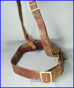 1941 WWII German Army Officer's Uniform Leather Belt Cross Strap A. Grull