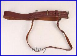 AUSTRALIA Army. WWII Officer's Sam Brown leather belt. With shoulder strap