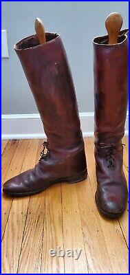 Authentic WW2 Officers SOLDIER Cavalry Boots With Wood Forms US ARMY MILITARY