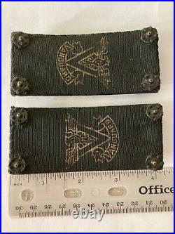 Authentic WWII US Army Colonel Artillery Officer Shoulder Boards Straps Bullion