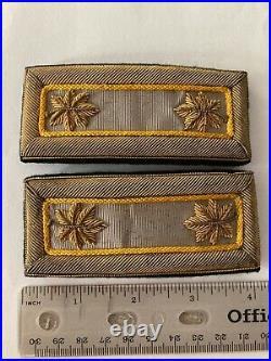 Authentic WWII US Army Major Finance Officer Shoulder Boards Straps Bullion