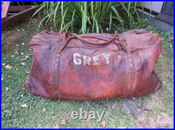 C. WWII British Military Army Officers Large Leather Field Kit Travel Bag