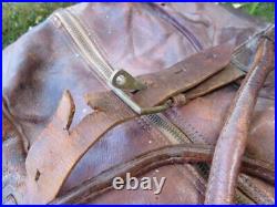 C. WWII British Military Army Officers Large Leather Field Kit Travel Bag