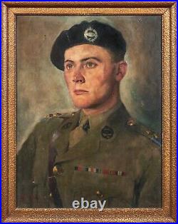 Circa 1940 Portrait Of A British Army WWII Tank Lieutenant Officer World War 2