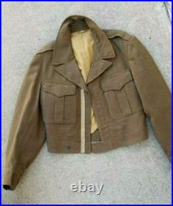 Custom Made US Army Officers Ike Jacket WW 2 drp zipp 36 r
