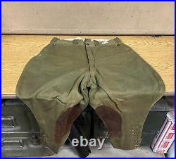 Genuine Us Army Ww2 Jodhpur Breeches Officer Pants Cotton Vg Cond! Size 31