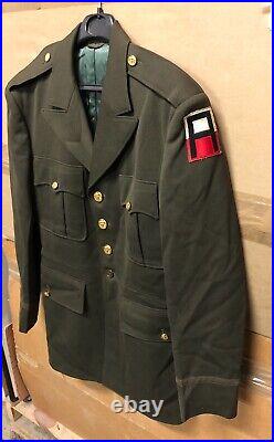 Genuine Us Army Ww2 Officer Jacket Coat Chocolate Brown Wool Good Cond! 37s