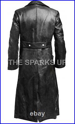 German Classic Ww2 Military Officer Uniform Formal Wear Real Leather Trench Coat