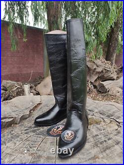 German WW2 Officer Boot Pointed Toe Customized Handmade Leather Long Boots