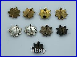Lot of 9 WWII U. S. Army Military Officer OAK LEAF PINS (L18)