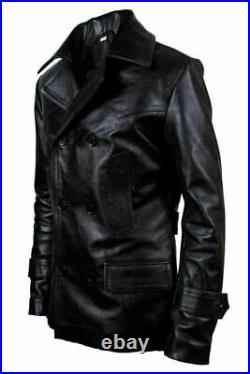 New German Classic Ww2 Men's Military Officer Uniform Leather Jacket Coat