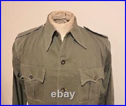 Original WW2 British Army Officer Jungle Bush Drill Jacket Shirt 2