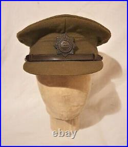 Original WW2 British Army Officers Lincolnshire Regt Peaked Cap