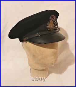 Original WW2 British Royal Navy Officers Peaked Cap & Cover