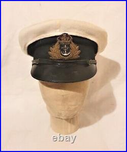 Original WW2 British Royal Navy Officers Peaked Cap & Cover