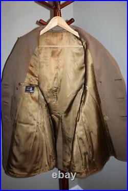Original WW2 U. S. Army Officers Brown Melton Wool Mackinaw Uniform Overcoat