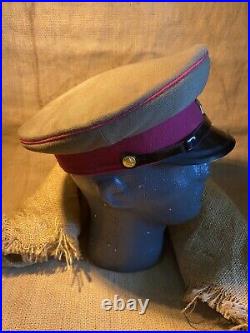 Original Wwii Russian Infantry Officer's Visor Hat Cap Ussr Ww2