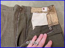 Original Wwii Us Army Officer Class A M1944 Trousers- Medium 34 Waist