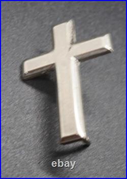 Pre-WWII 1930s Sterling Army Chaplain Christian Cross Officer Insignia Pin