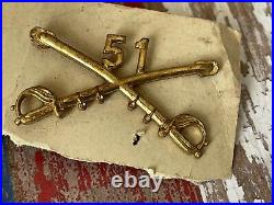 Rare UNUSED WWII U. S. Army 51st Cavalry Brigade Officer Insignia Matched Set