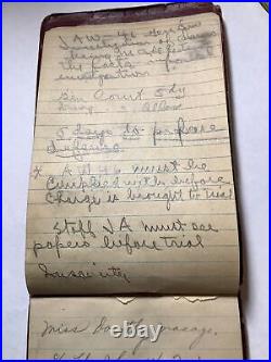 Rare WWII U. S. Army Officer's Notebook Notes on AWOL DESERTION DRUNK ON DUTY SM5