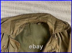 US ARMY WW2 M1938 OFFICER'S FIELD COAT O. D. 7, Size 40L dated 1945 trench