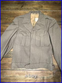 US Army WWII 1945 Jacket Field Wool OD Officer Sz 34 IKE Regular Military Green
