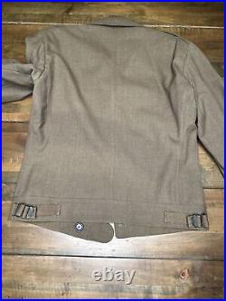 US Army WWII 1945 Jacket Field Wool OD Officer Sz 34 IKE Regular Military Green
