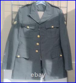 VINTAGE Army Officer's 2 Piece Suit Set BLAZER & TROUSERS With Patches 29 Length