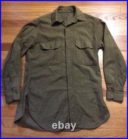 Vintage 1940's WWII US Army Military Officer's Wool Uniform Dress Shirt