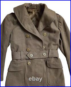 Vintage 1942 Wool Regulation Army Officers Overcoat Mens Size 35R