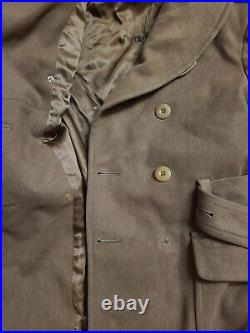 Vintage 1942 Wool Regulation Army Officers Overcoat Mens Size 35R