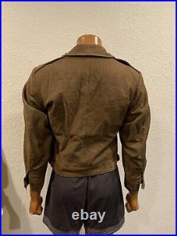 Vintage 40s 50s WWII US Army Officers Eisenhower Ike Wool OD Field Jacket