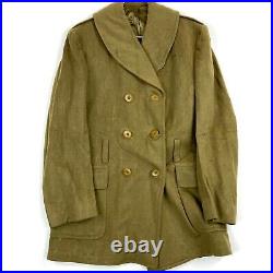 Vintage Us Army Officers Wool Overcoat Jacket Size Medium Ww2 1942