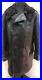 Vintage Ww2 Swedish Army Leather Officers Trench Coat Jacket Size M