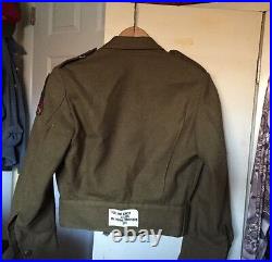 Vtg. Army Trousers Wool Ike Eisenhower Spearhead Patch Officer Uniform Jacket