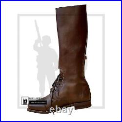 WW1 British Army Officer Boot Brown, Military Horse Riding Boots, Made To Size