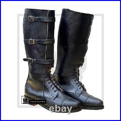 WW1 British Army Officer Boots Black, Military Horse Riding Boots, Made To Size