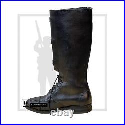 WW1 British Army Officer Boots Black, Military Horse Riding Boots, Made To Size