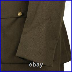 WW2 British Army Officer Tunic 4 Pockets Buttoned Collared Shirt Chevron Cuff