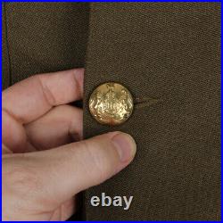 WW2 British Army Officer Tunic 4 Pockets Buttoned Collared Shirt Chevron Cuff