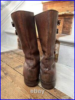 WW2 British Officers Double Buckle Leather Boots Upsons Ltd 1942 Size 8 Fitt M