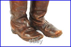 WW2 Japanese Army Officer Leather Long Boots Military Equipment 10.3Mon Named