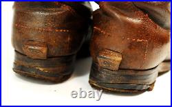 WW2 Japanese Army Officer Leather Long Boots Military Equipment 10.3Mon Named