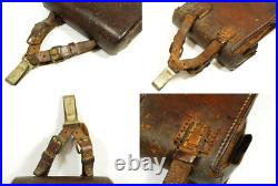 WW2 Japanese Army Officers Leather Bag Map Case Military Equipment with Pen Holder