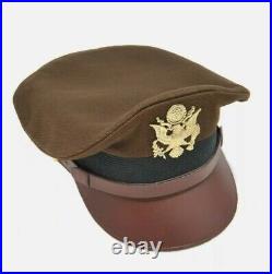 WW2 US ARMY / ARMY AIR CORPS OFFICERS VISOR CRUSHER CAP Size 59 and all sizes