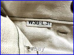 WW2 US Army Button Fly Wool Officer's Pants Size 30x31 Barely Worn + Tie