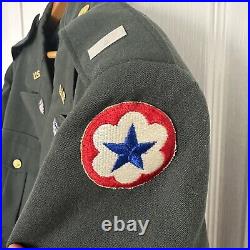 WW2 US Army Green Service Dress Officer 1LT Uniform. Active Duty Vintage Rare