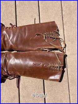 WW2 US Army Military Cavalry Riding Equestrian Leather Tall Officer Boots Shoes