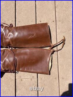 WW2 US Army Military Cavalry Riding Equestrian Leather Tall Officer Boots Shoes